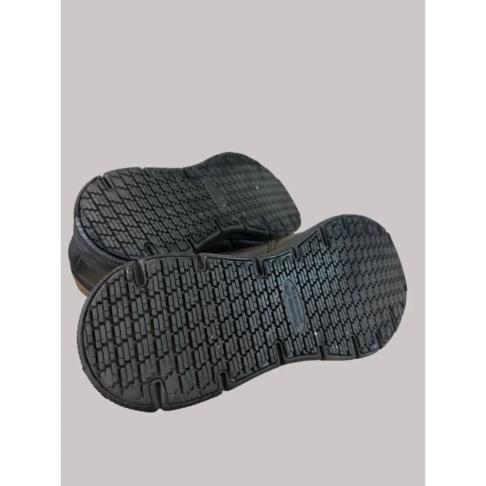 Skechers Size 12 Mens Black Synthetic Slip-Resistant Work Loafers